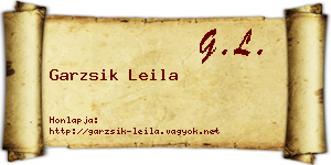 Garzsik Leila névjegykártya